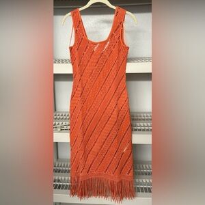 NWT Seafolly Marrakesh Tassel Cover-Up Dress Cinnamon Size S